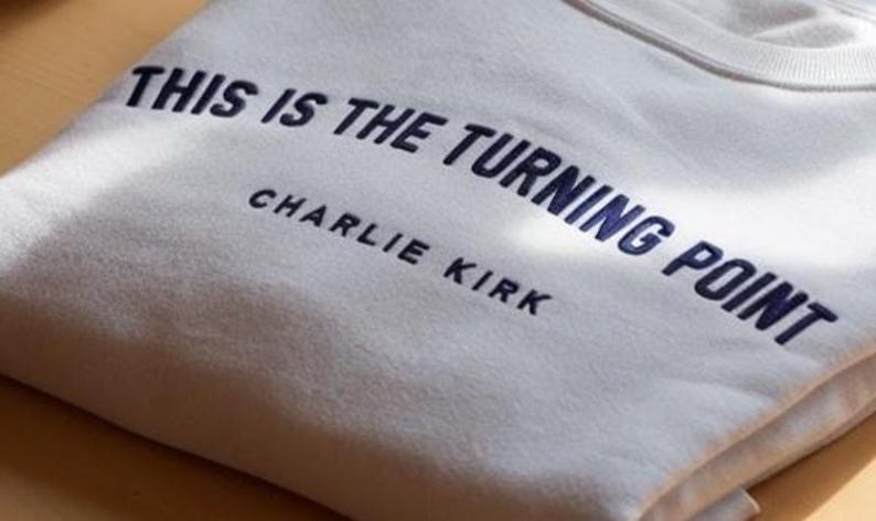 Embroidered Turning Point USA TShirt, Charlie Kirk Shirt, Rest in Peace Charlie Sweatshirt, Charlie Kirk Memorial T-Shirt, Republican Shirt
