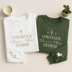 Stronger Than The Storm Christian Sweatshirt Hoodie: Embroidered Faith Apparel, Religious Gift, Christian Hoodie, Bible Verse Sweatshirt