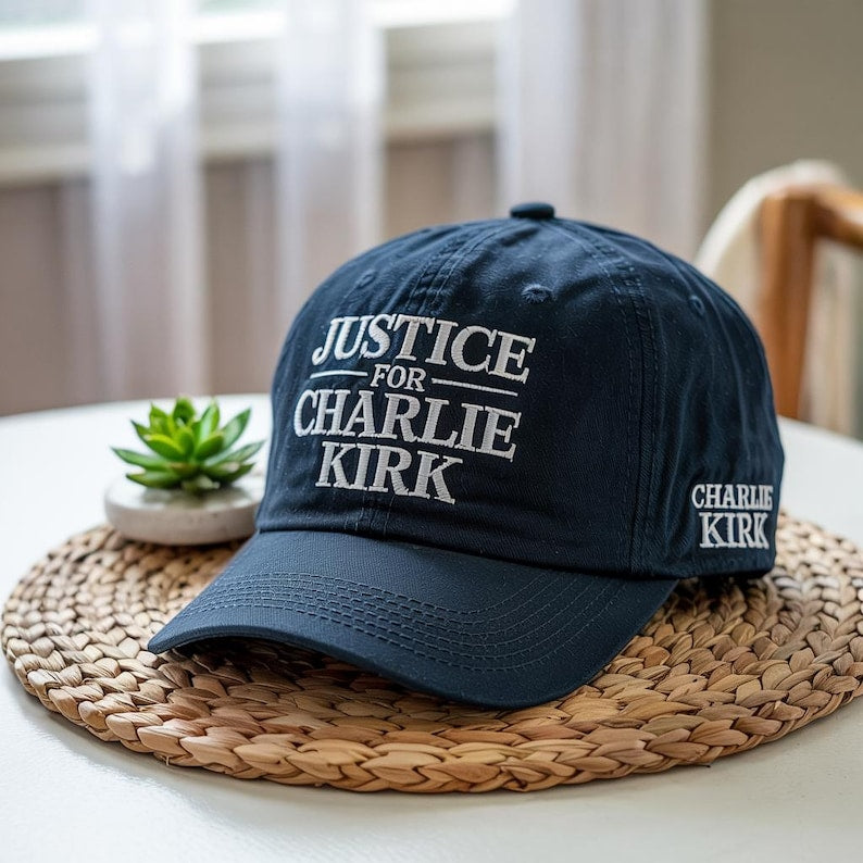 Charlie Kirk Hat Justice For Charlie Kirk Embroidered Hat, Patriotic Hat, Political Statement Hat, Activist Hat, Pray for Charlie