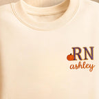 EMBROIDERED NURSE Athletic Block Gemma Halloween Sweatshirt | Nurse Pullover Sweatshirt |Gift for Grad |New Nurse Gift |Nursing School Shirt