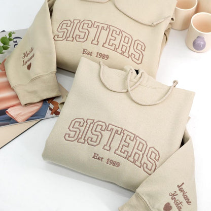 Embroidered Sister Hoodie - Big Sister Sweatshirt - Matching Hoodies For Best Friend - Wedding Gift For Sister - Gifts For Teenage Girls