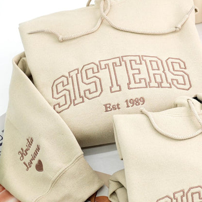 Embroidered Sister Hoodie - Big Sister Sweatshirt - Matching Hoodies For Best Friend - Wedding Gift For Sister - Gifts For Teenage Girls