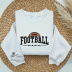 Embroidered Football Mama Sweatshirt With Kids Name, Football Season Mama Sweater, Gift For Football Mom, Cheer Mom Hoodie, Football Lover