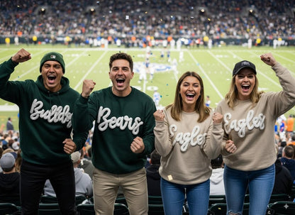 Customized Chenille YARN EMBROIDERED Chenille Game Day Fuzzy Letter,Team Spirit Shirt,Football Moms,Chenille Patch Sports Team Sweatshirt