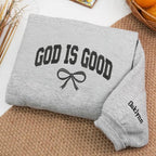 God Is Good Embroidered Sweatshirt, Boho Christian Crewneck, Coquette Faith Sweater, Religious Bible Verse Hoodie, Inspirational Gift
