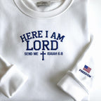 Charlie Kirk Here I am Lord Send Me Isaiah 6:8 Sweatshirt, Embroidered Sweatshirt, Here I am Hoodie, Isaiah 6 8 Hoodie, Christian Gift for All