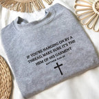 Embroidered If You're Hanging By A Thread Sweater, Christian Bible Verse Sweatshirt, Religious Apparel, Faith Hoodie, Christian Mom Hoodie