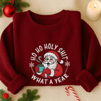 Funny Christmas Santa Sweatshirt Cozy Holiday Pullover, Humorous Ugly Xmas Sweater Gift for Men and Women, Christmas Gift