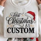 EMBROIDERED First Christmas As Sweatshirt, 1st Christmas Matching Family Hoodie, Couple Xmas Outfit, Newlywed Family Christmas Gift Sweater