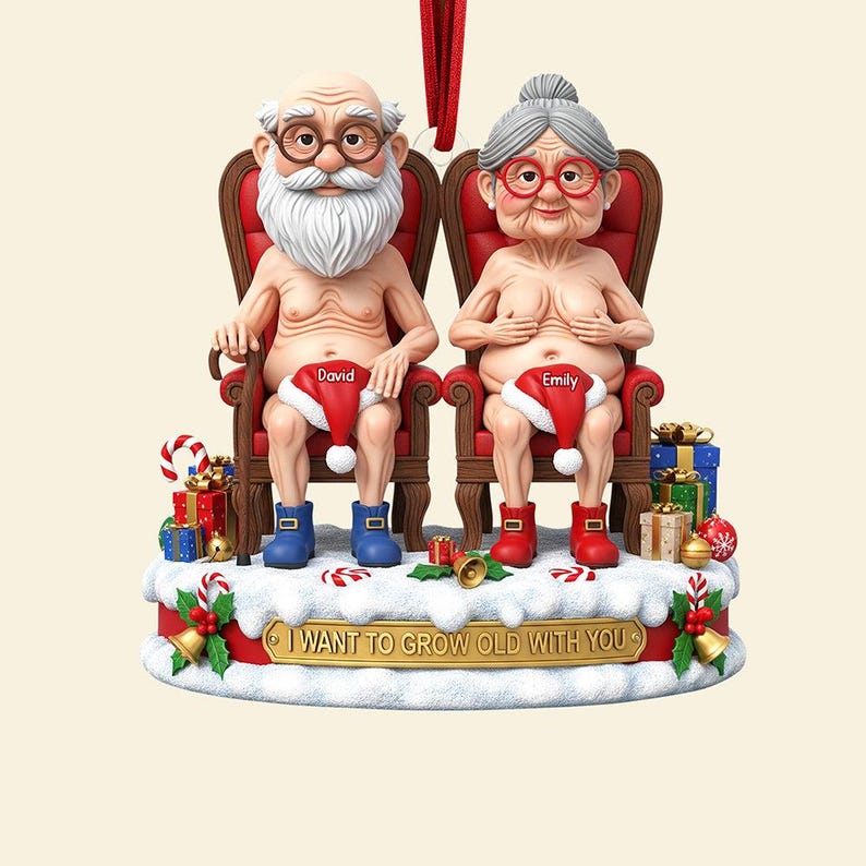 Personalized Naughty Old Couple Christmas Ornament, Annoying each other since Xmas Ornament, Flat 2D Ornament, Custom Name Ornament Gifts il_794xN.7237836416_9rx7.jpg