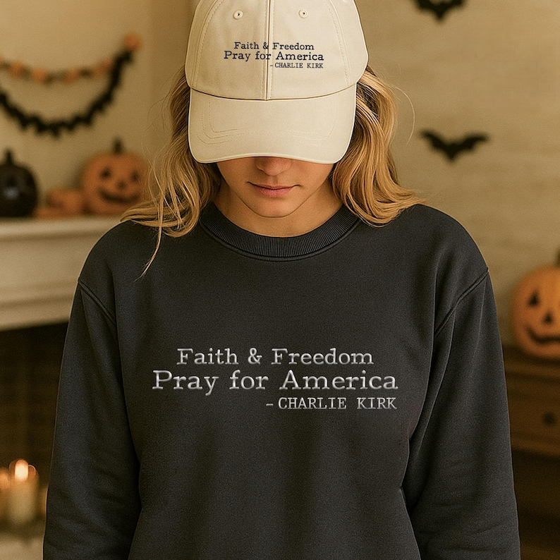 Human Rights Embroidered Sweatshirt, Faith & Freedom Embroidered Sweater, In Memory Of Charlie Hoodie, Pray For America Embroidery