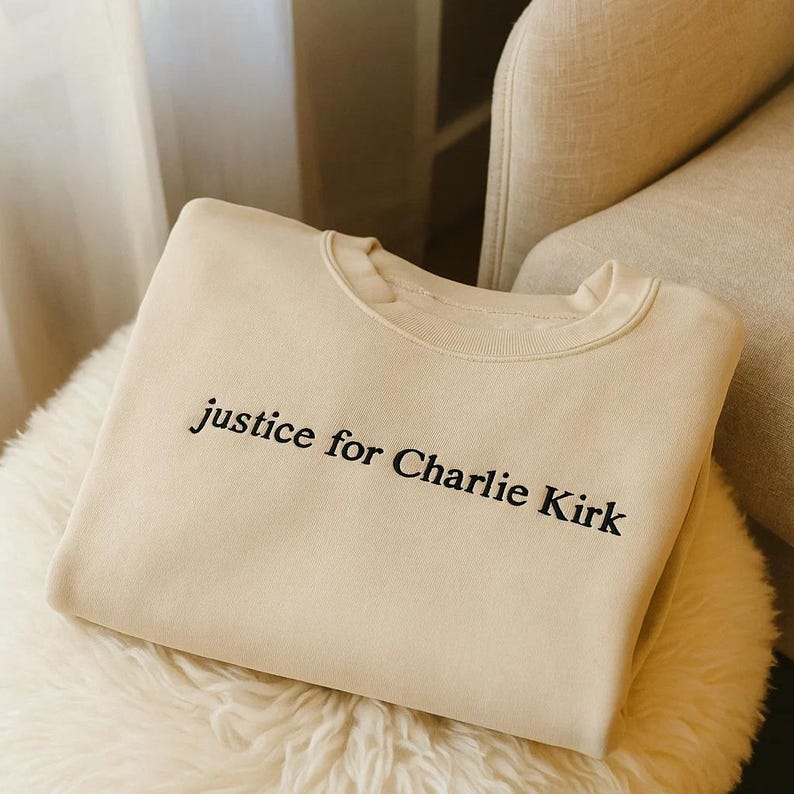 Embroidered Charlie Kirk Freedom Sweatshirt, Charlie Kirk Sweater, Charlie Kirk Hoodie, Justice for Charlie Kirk, Charlie Kirk quote Freedom