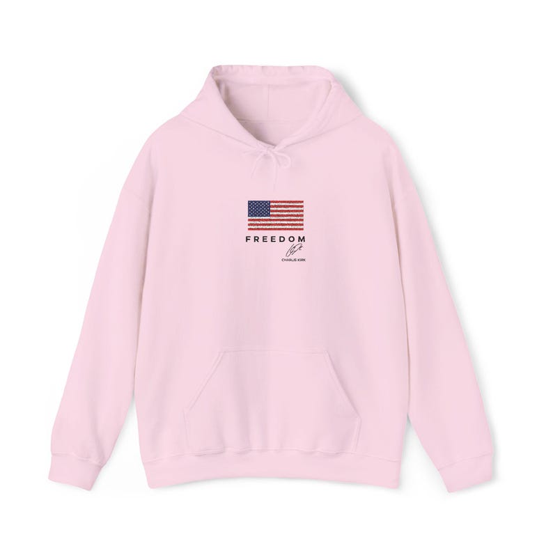 Charlie Kirk Freedom USA Hoodie Embroidered Turning Point Conservative Political Apparel, Patriotic Sweatshirt, Political Gift