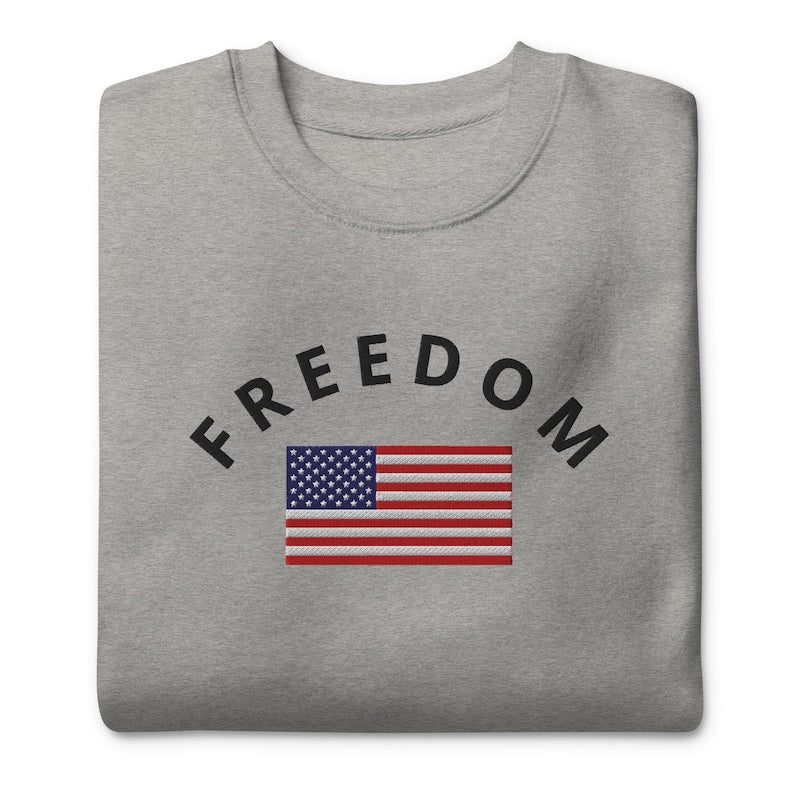 Charlie Kirk Freedom USA Flag Sweatshirt, Freedom Justice For Charlie Kirk, Freedom Memory Of Charlie Kirk Embroidered Unisex Sweatshirt Hoodie