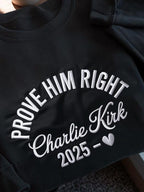 Charlie Kirk Freedoom Embroidered Sweatshirt, Prove Him Right Support Charlie Kirk Hoodie, Political Sweater, Activist Hoodie, Freedom Sweatshirt