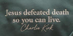 Embroidered Charlie Kirk Sweatshirt, Jesus Defeated Death so You Can Live Republican Sweater, Free Speech Support Hoodie, Justice for Charlie Hoodie