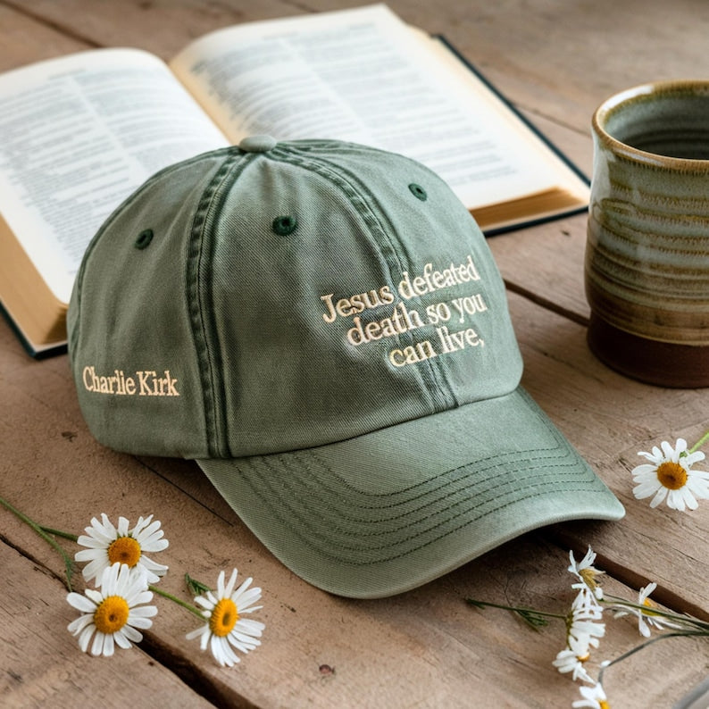Jesus Defeated Death So You Can Live Embroidered Hat, Christian Quote Hat, Faith Based Embroidered Hat, Christian Hat