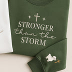 Stronger Than The Storm Christian Sweatshirt Hoodie: Embroidered Faith Apparel, Religious Gift, Christian Hoodie, Bible Verse Sweatshirt