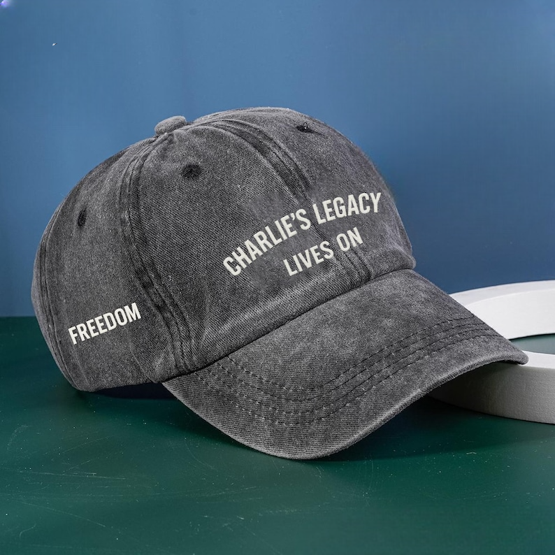 Charlie Kirk Legacy Hat, Freedom USA Flag Embroidered Baseball Cap, Patriotic Adjustable Dad Hat Gift for Men Women