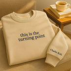 Charlie Kirk Embroidered SweatShirt This Is The Turning Point Quote Sweater, Political Statement Hoodie, Patriotic Protest Hoodie
