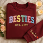 Besties Embroidered Sweatshirt, Personalized Friend Gift, Custom Friend Crewneck, Friendship Hoodie, Best Friend Sweater, Cute Gift