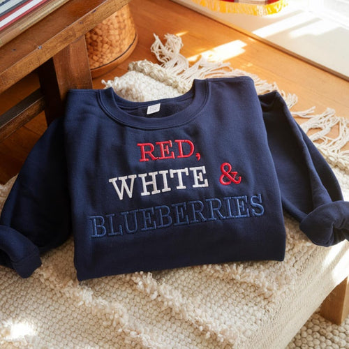 Embroidered Red, White, Blueberries Sweatshirt Charlie Kirk Tribute quote Sweatshirt Charlie Kirk Freedom Champion Shirt Charlie Kirk Tee