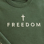 Freedom Embroidered Hoodie - Freedom Sweatshirt - Christian Freedom Sweatshirt, Embroidered Unisex Sweatshirt, Liberty Faith Apparel