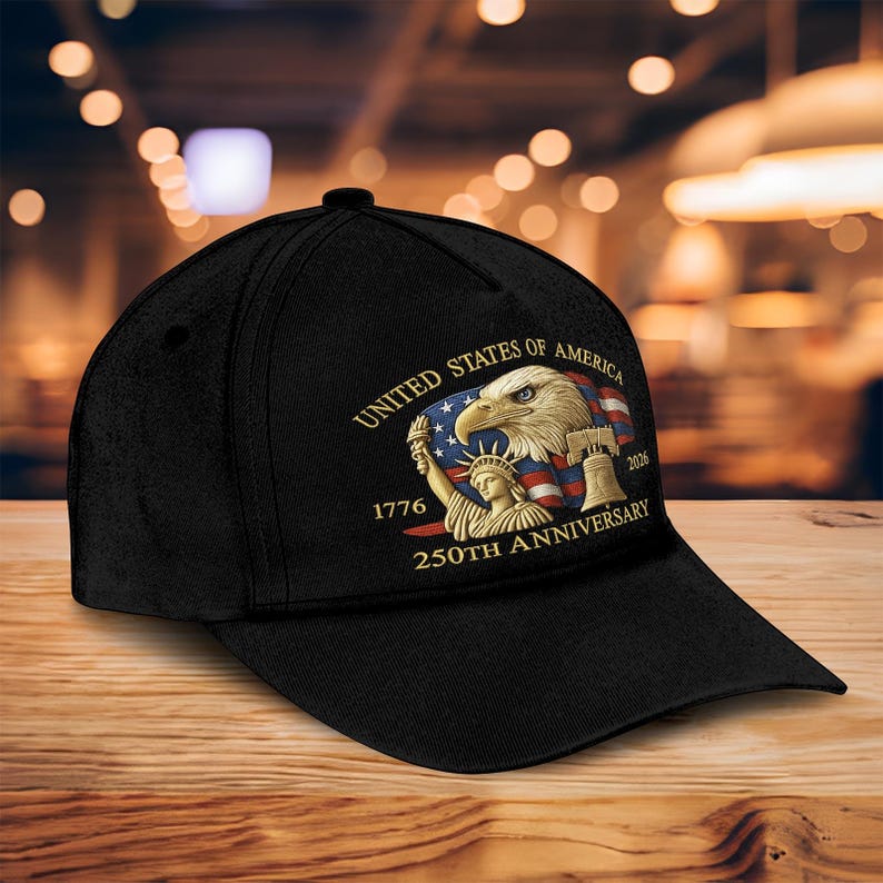Embroidered Hat United States 250th Anniversary Hat 1776 2026, Print Baseball Cap with Bald Eagle, Liberty Bell & Statue of Liberty il_794xN.7253665645_272s.jpg