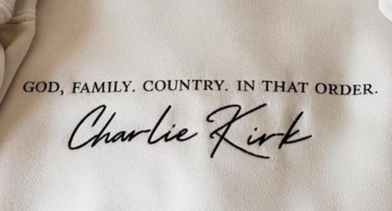 Embroidered Charlie Kirk Activist Sweatshirt, Pray for Charlie Kirk Sweater, God, Family, Country. In That Order Hoodie, Freedom Hoodie