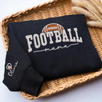 Embroidered Football Mama Sweatshirt With Kids Name, Football Season Mama Sweater, Gift For Football Mom, Cheer Mom Hoodie, Football Lover