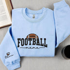 Embroidered Football Mama Sweatshirt With Kids Name, Football Season Mama Sweater, Gift For Football Mom, Cheer Mom Hoodie, Football Lover