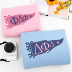 Custom Embroidered Sorority Sweatshirt with Pennant Flag, Besties Sweatshirt, College Gift, Personalized Sorority Hoodie