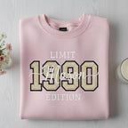 Limited Edition 1990 Personalized Embroidered Sweatshirt, Custom Year Birthday Hoodie, Birthday Sweater, Gift for Daughter