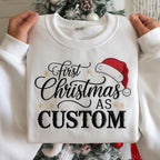 EMBROIDERED First Christmas As Sweatshirt, 1st Christmas Matching Family Hoodie, Couple Xmas Outfit, Newlywed Family Christmas Gift Sweater