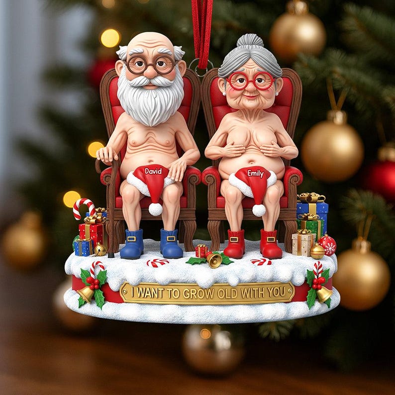 Personalized Naughty Old Couple Christmas Ornament, Annoying each other since Xmas Ornament, Flat 2D Ornament, Custom Name Ornament Gifts il_794xN.7285800449_rxgx.jpg