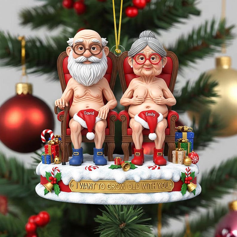 Personalized Naughty Old Couple Christmas Ornament, Annoying each other since Xmas Ornament, Flat 2D Ornament, Custom Name Ornament Gifts il_794xN.7285800451_5ttx.jpg
