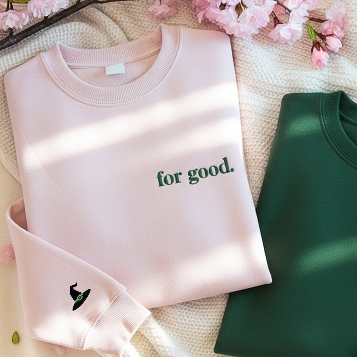 For Good Embroidered Sweatshirt, Shiz University Shirt, Musical Defy Gravity, Wicked Merch