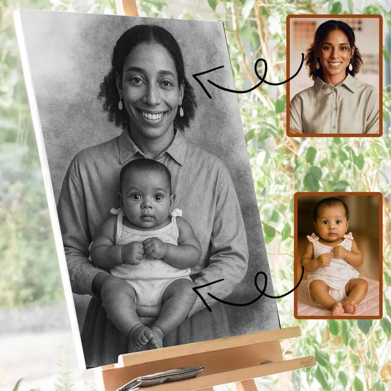 Custom Memorial Portrait: Add Deceased Loved One to Photo