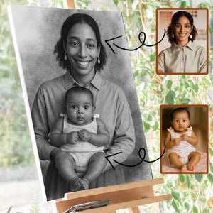 Custom Memorial Portrait: Add Deceased Loved One to Photo