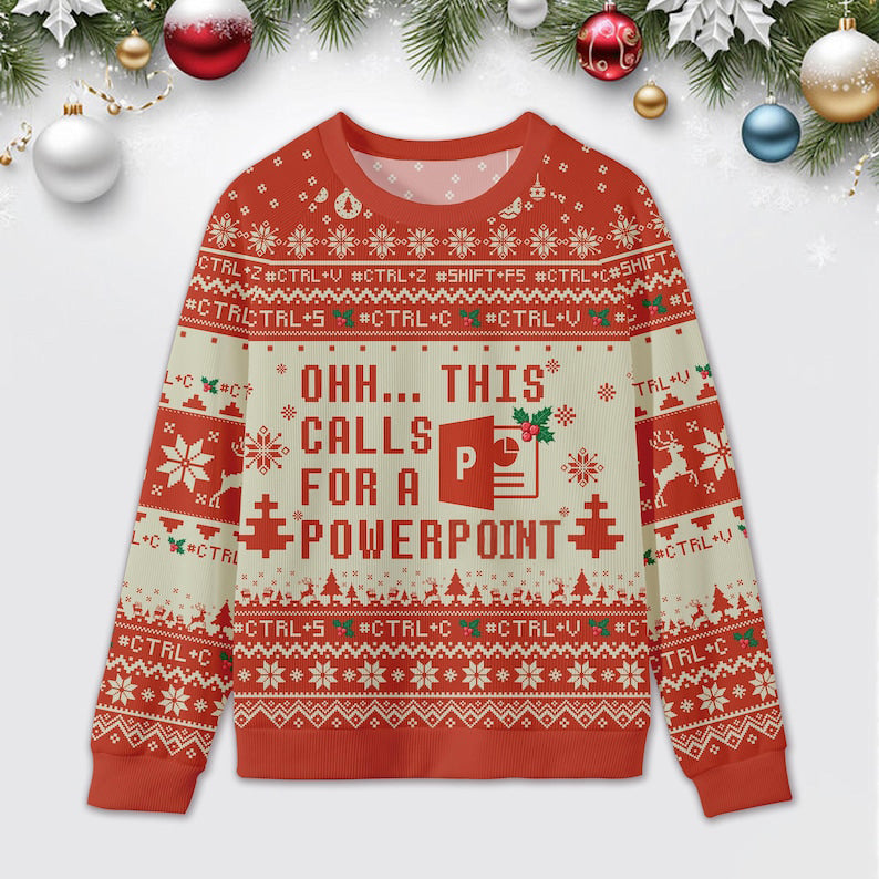 Ohh...This Calls for a Spreadsheet Ugly Christmas Sweatshirt, Excel Group Matching Sweatshirt, Christmas Party Gift, Xmas Gift 2025