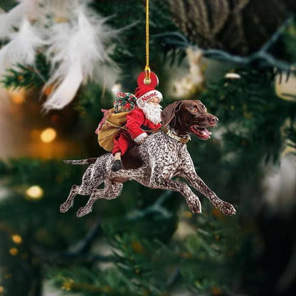 Santa Riding German Shorthaired Pointer Dog Ornament Realistic Dog Christmas Decoration, Funny Santa Claus Pet Lover Gift il_794xN.7305187806_l0ir.jpg