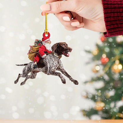 Santa Riding German Shorthaired Pointer Dog Ornament Realistic Dog Christmas Decoration, Funny Santa Claus Pet Lover Gift il_794xN.7305187808_kxt8.jpg