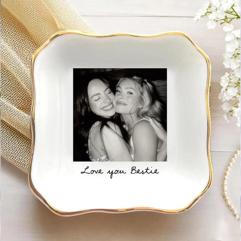 Personalized Bestie Photo Jewelry Dish: Ceramic Trinket Tray for Best Friend, Birthday Bestie Gifts il_794xN.7312973574_s4x5.jpg