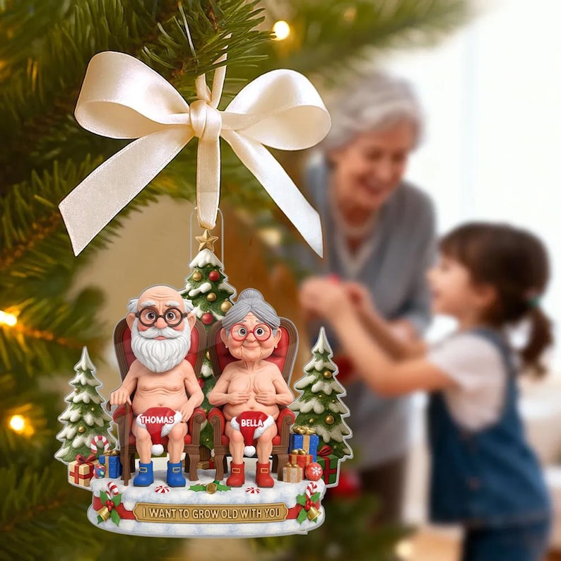 Personalized Funny Couple 2D Flat Ornament, Let s Grow Old Together Christmas Keepsake & Anniversary Gift, Holiday Gift, Husband Wife Gift il_794xN.7323427149_bxad.jpg