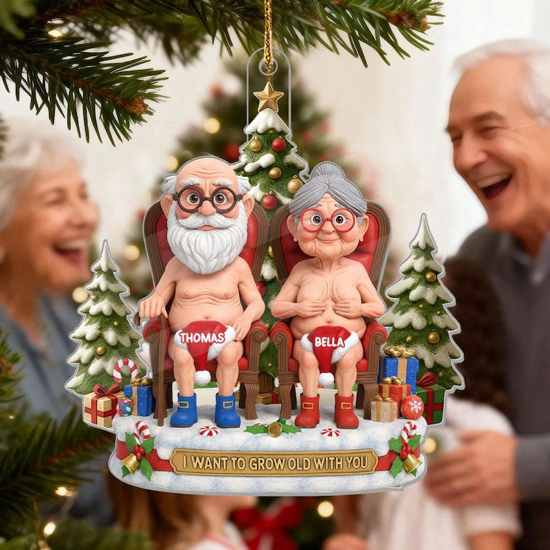 Personalized Funny Couple 2D Flat Ornament, Let s Grow Old Together Christmas Keepsake & Anniversary Gift, Holiday Gift, Husband Wife Gift il_794xN.7323429649_swor.jpg