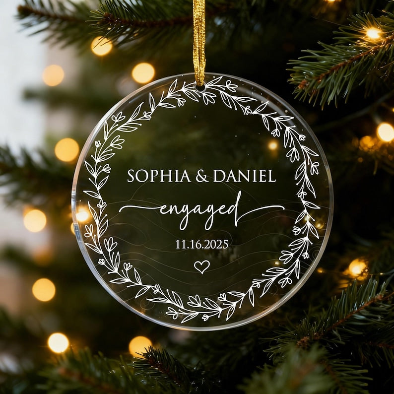 Personalized Engaged Ornament 2025,Wedding Keepsake Ornament,Engagement Ornament with Names & Date,Engaged Gift,Newlywed Gift For Couple il_794xN.7338992872_5nbx.jpg