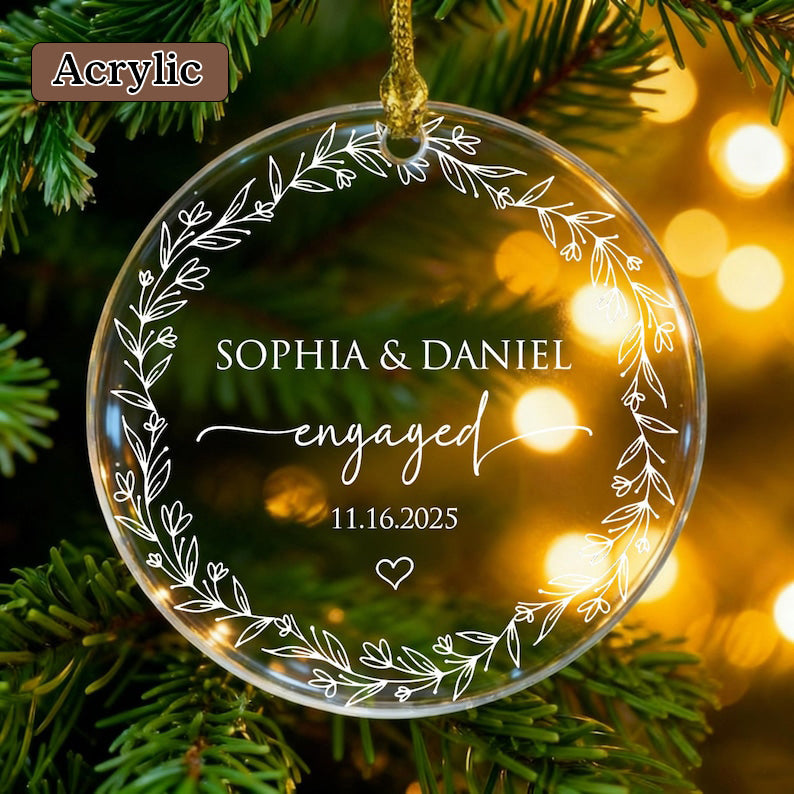 Personalized Engaged Ornament 2025,Wedding Keepsake Ornament,Engagement Ornament with Names & Date,Engaged Gift,Newlywed Gift For Couple il_794xN.7338999056_a81x.jpg