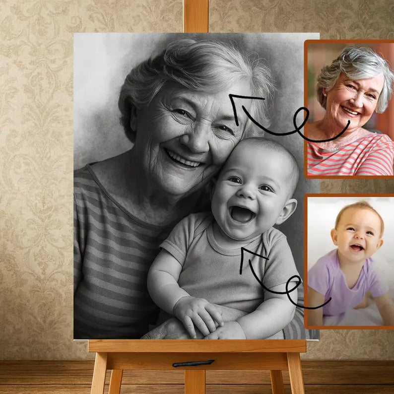 Custom Memorial Portrait: Add Deceased Loved One to Photo