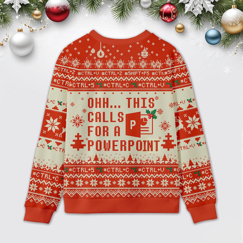 Ohh...This Calls for a Spreadsheet Ugly Christmas Sweatshirt, Excel Group Matching Sweatshirt, Christmas Party Gift, Xmas Gift 2025