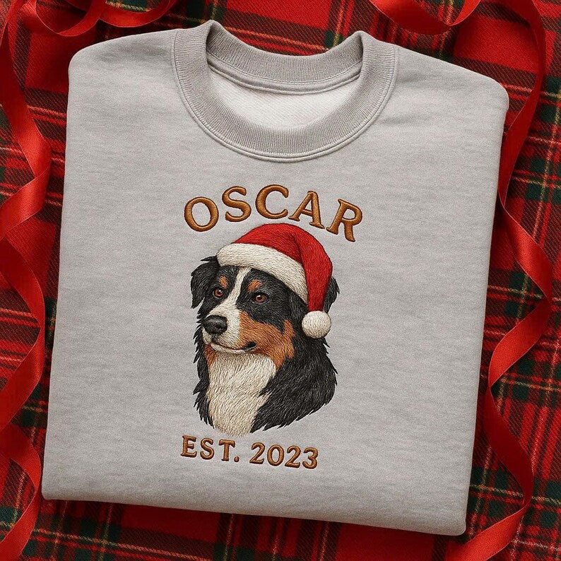 Dog Lover Sweatshirt | Custom Pet Embroidery | Personalized Dog Face Shirt | Cat Portrait Gift